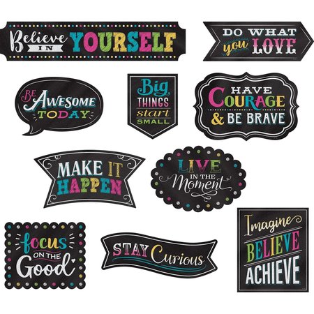 TEACHER CREATED RESOURCES Chalkboard Brights Clingy Thingies® Positive Sayings, PK2 TCR77881